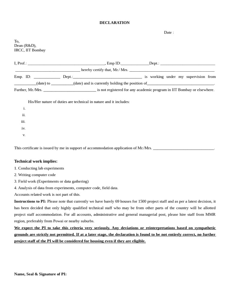 Declaration Form | PDF