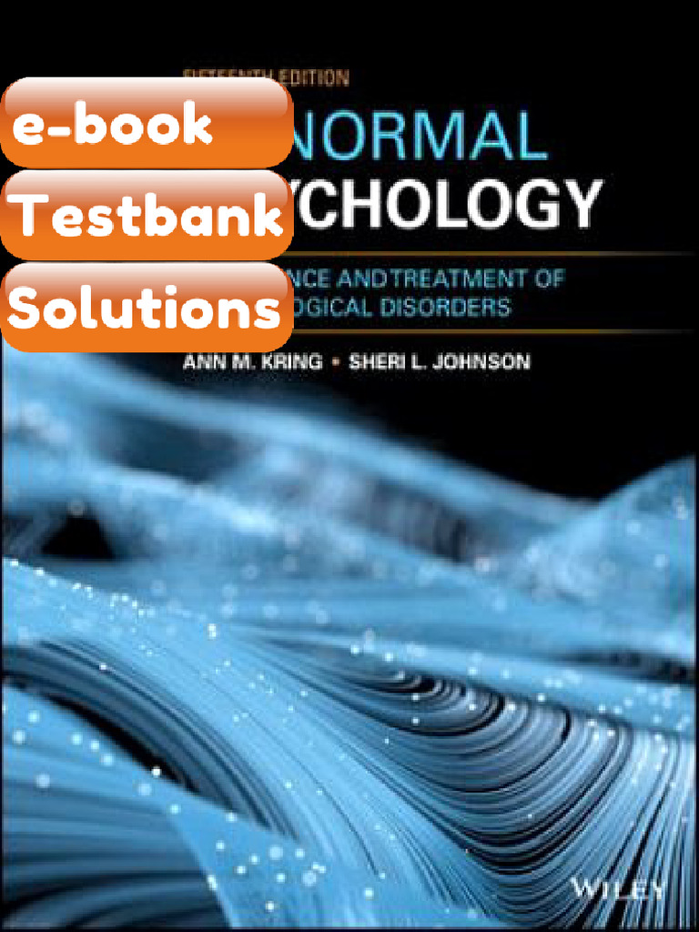 Testbank Abnormal Psychology The Science and Treatment of Psychological ...