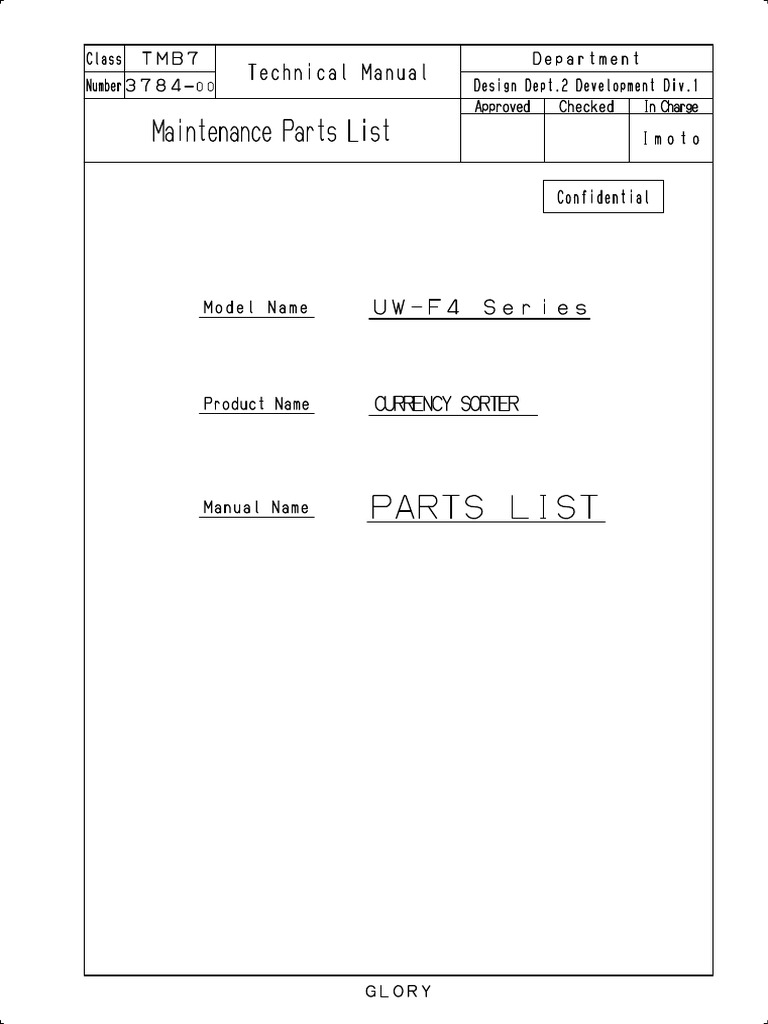UW-F4 Series Parts List | PDF