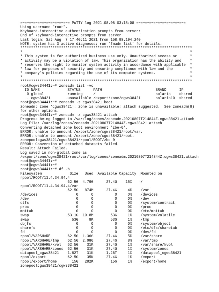 03-2021, 08 08 031808.putty | PDF | Computing | System Software
