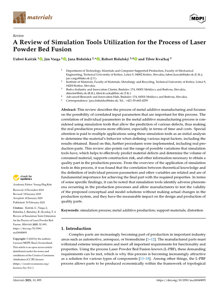 Materials 18 00895 v2 | PDF | 3 D Printing | Microstructure