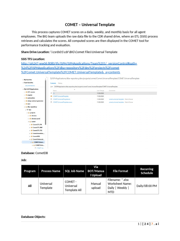 (DBA) - COMET Universal Template | PDF | Databases | Computing