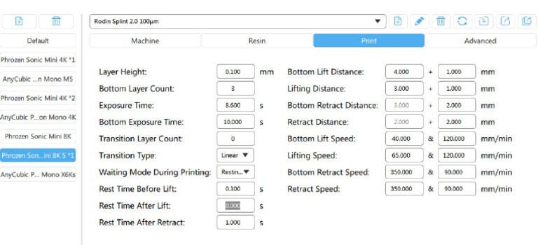 100um Advanced Print Settings | PDF