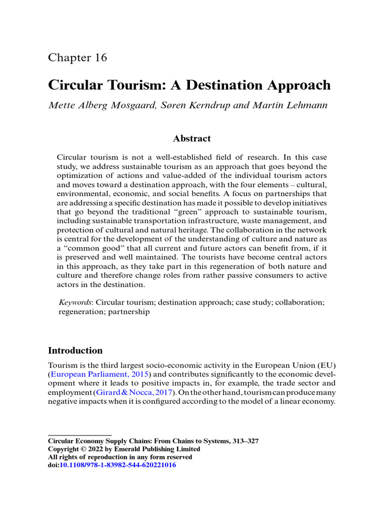 Circular Tourism A Destination Approach | PDF | Tourism | Waste