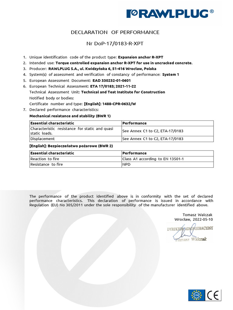1108 Type Dop en R XPT Throughbolt | PDF
