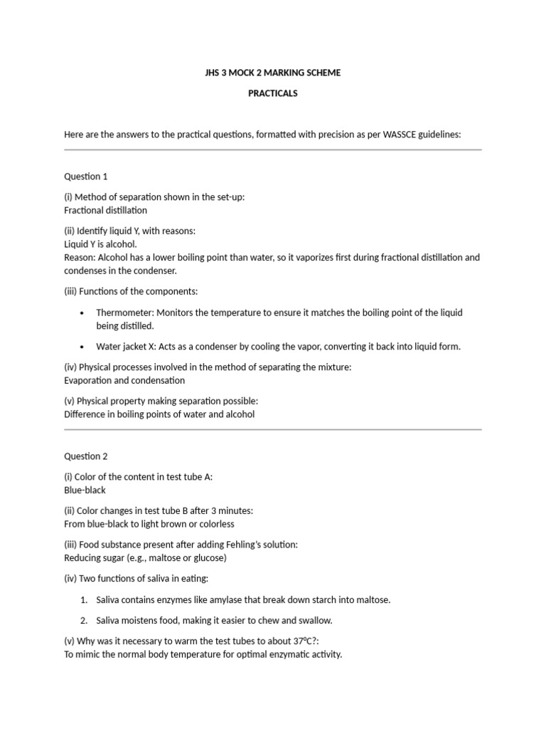 Jhs 3 Mock 2 Marking Scheme | PDF | Crop Rotation | Infection