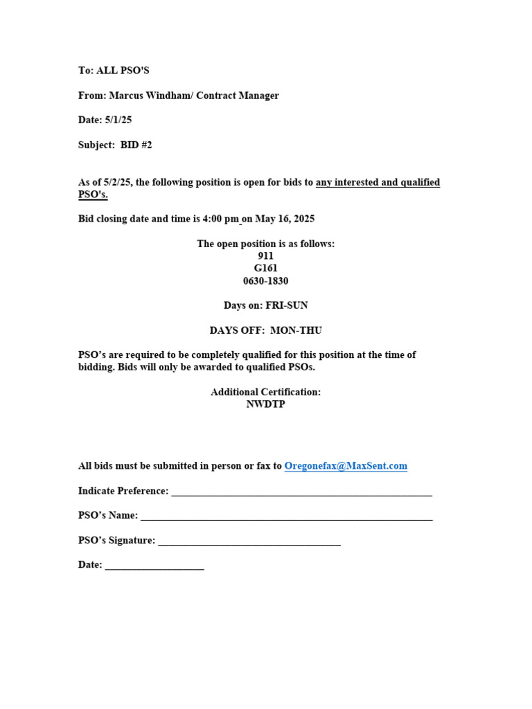 Bid 2 | PDF