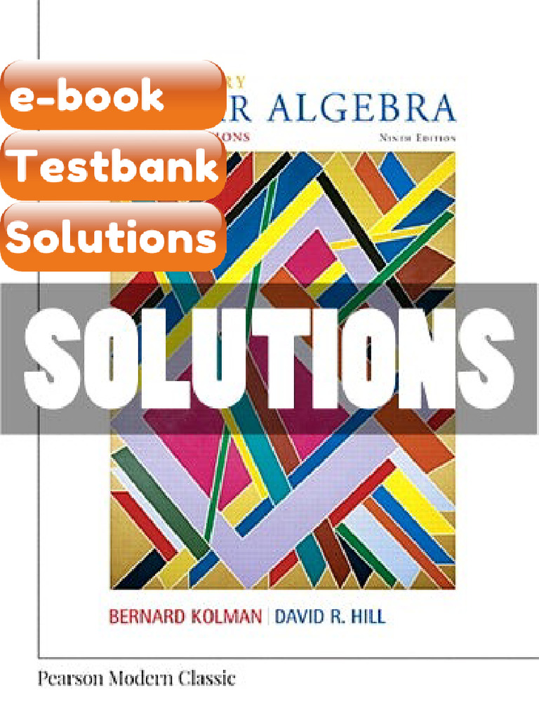 Testbank Elementary Linear Algebra With Applications 9th Edition Kolman ...