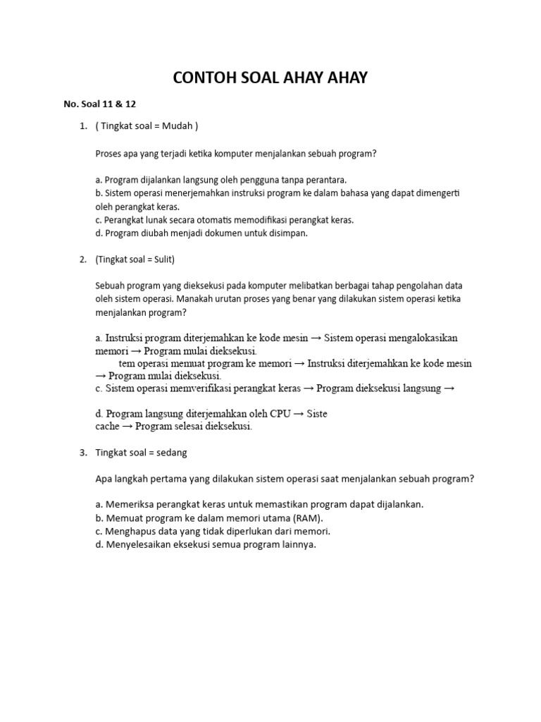 Contoh Soal Ahay Ahay | PDF