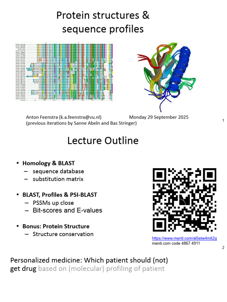 Lecture 2 Bioinformatics | PDF | Sequence Alignment | Hydrogen Bond