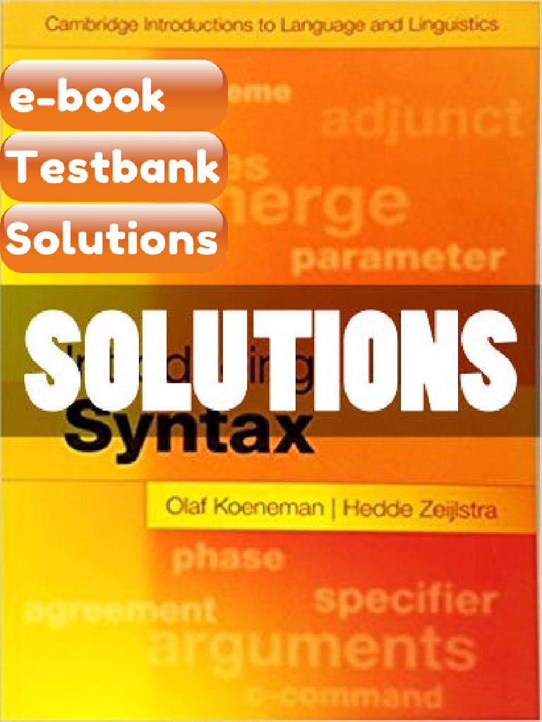 Testbank Introducing Syntax 1st Edition Koeneman Download | PDF ...
