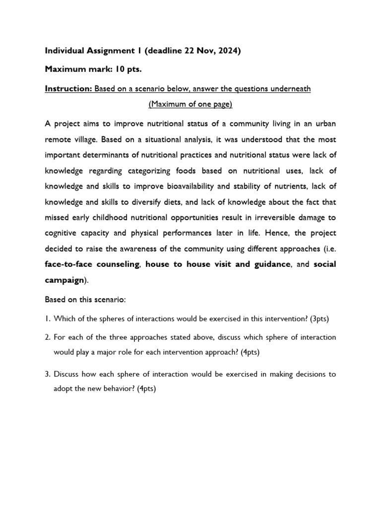 Individual Assignment 1 | PDF