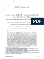 Arena como dosímetro termoluminiscente para dosis terapéuticas