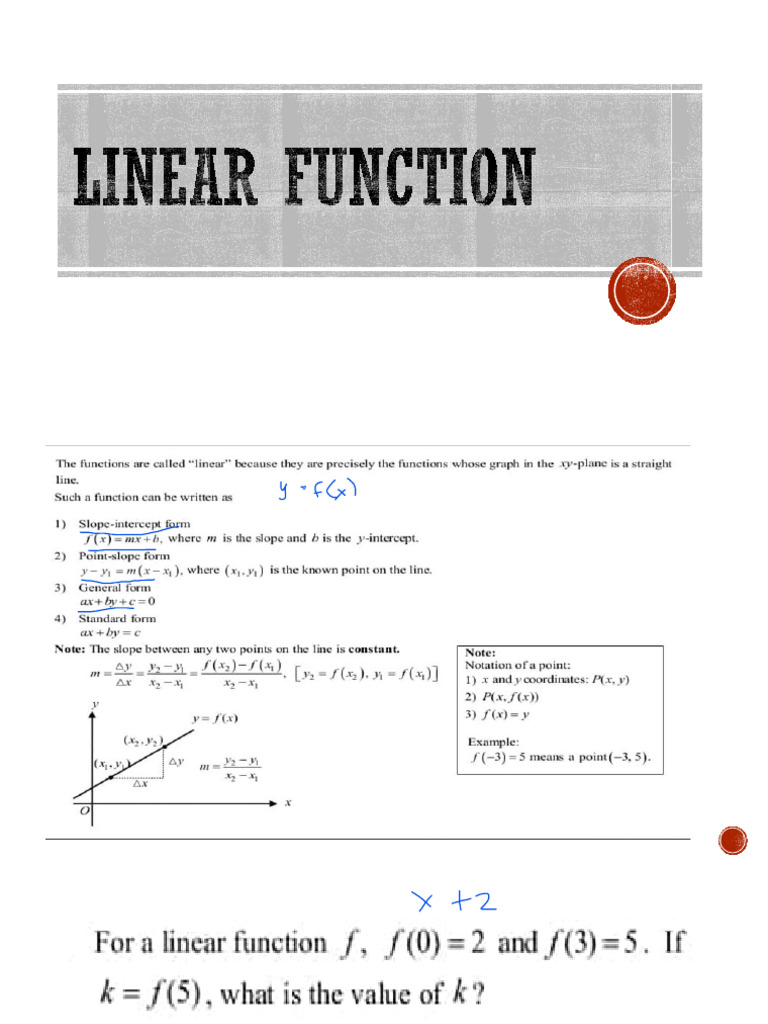 Linear Function (SAT) With Answer | PDF
