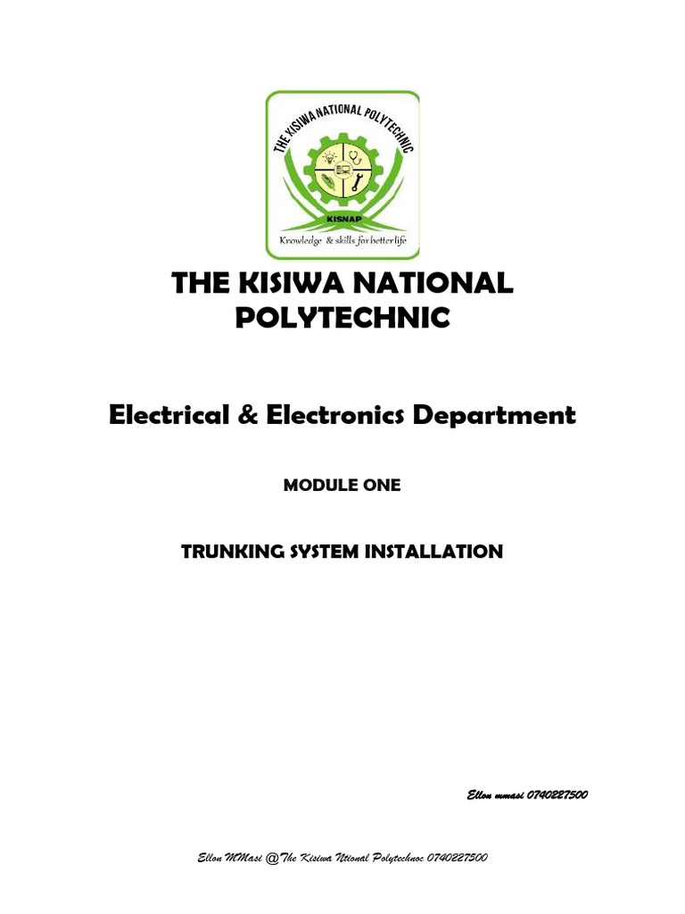 Trunking System Installation Complete Notes | PDF | Electrical Wiring ...