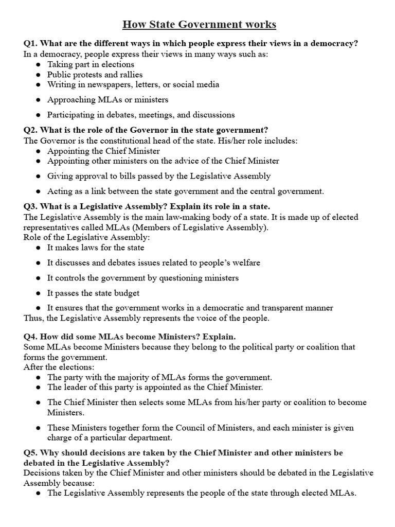 How State Govt Works | PDF | Elections | Accountability