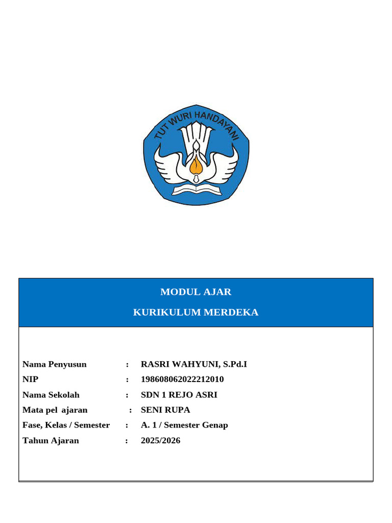 Modul Ajar Seni Budaya Kelas 1 Bab 5 (Modulguruku - Com) | PDF