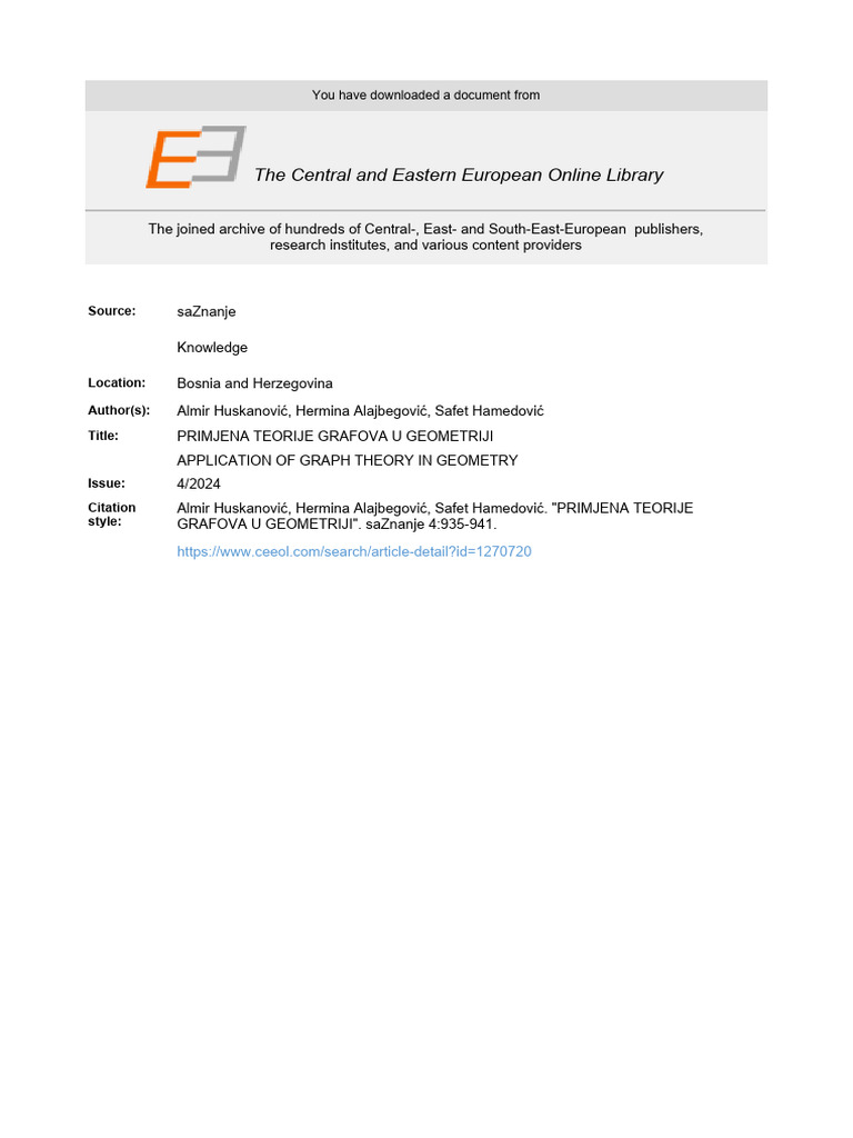 Application of Graph Theory in Geometry ContentFile PDF | PDF