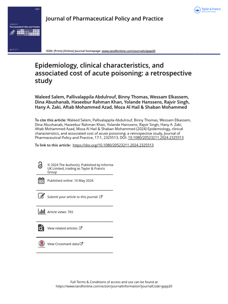 Epidemiology Clinical Characteristics and Associated Cost of Acute ...