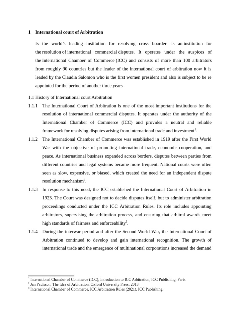 International Court of Arbitration | PDF | Arbitration | Arbitral Tribunal