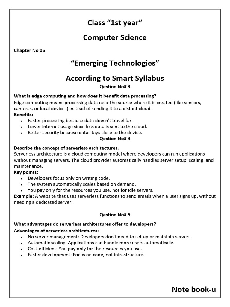 1st Year Computer Chapter 6 | PDF | Cloud Computing | Computing
