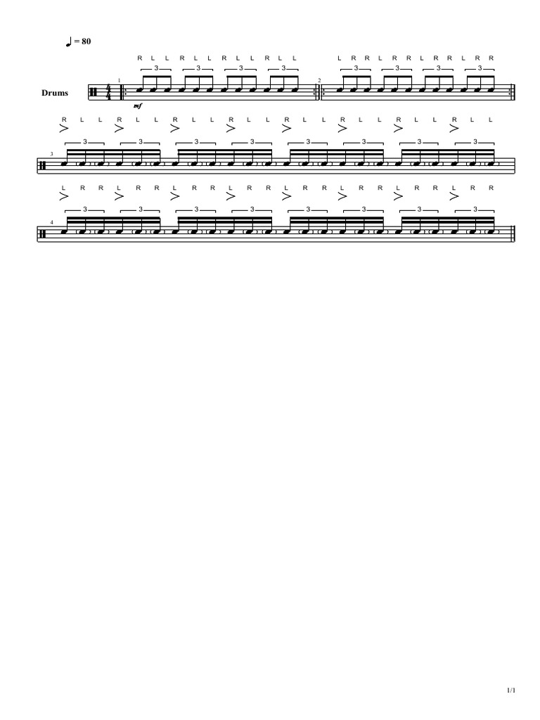 8th Note 16th NoteTriplet RLL | PDF