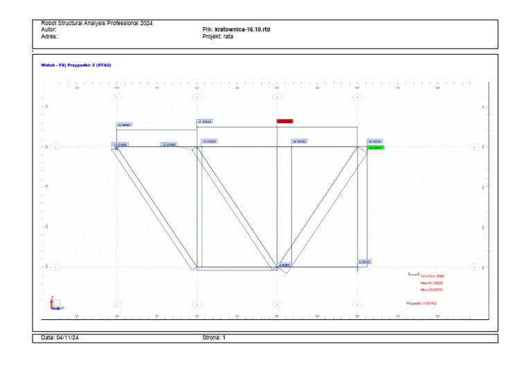 Robot Structural Analysis Professional 2024 Autor: Plik: Adres: Projekt ...