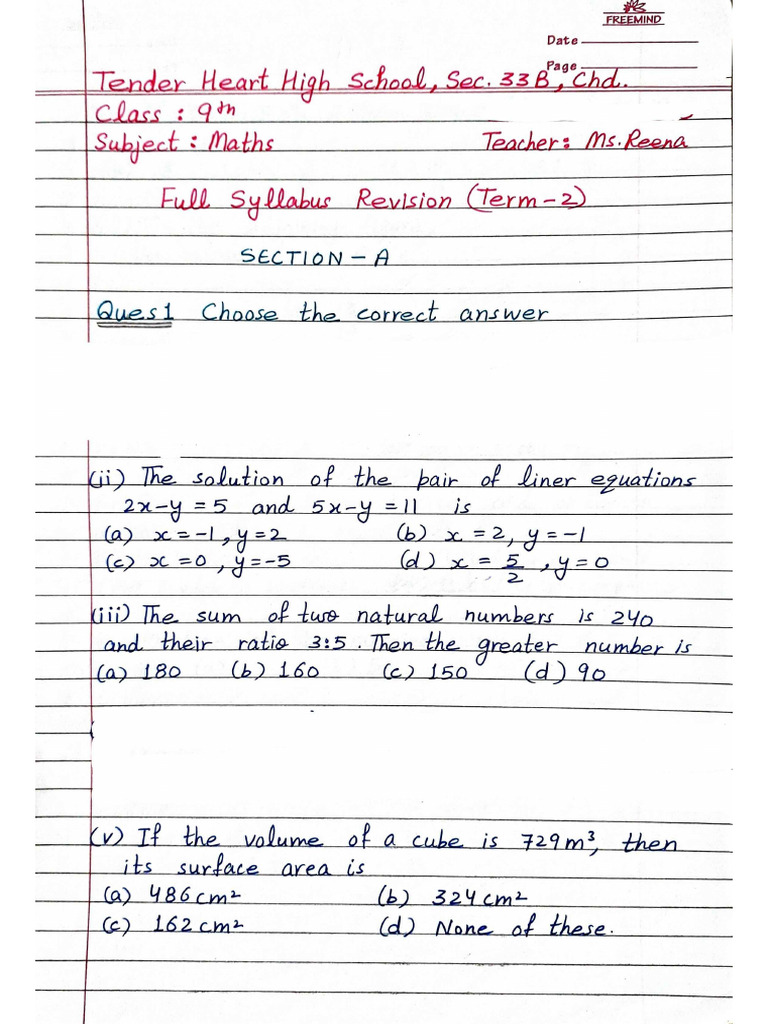 Maths IX Full Syllabus Revision | PDF