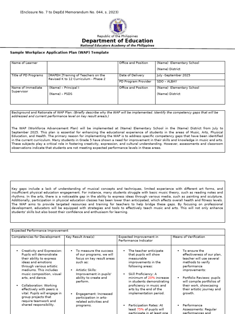 Session 11 WAP Sample Only | PDF | Learning | Curriculum