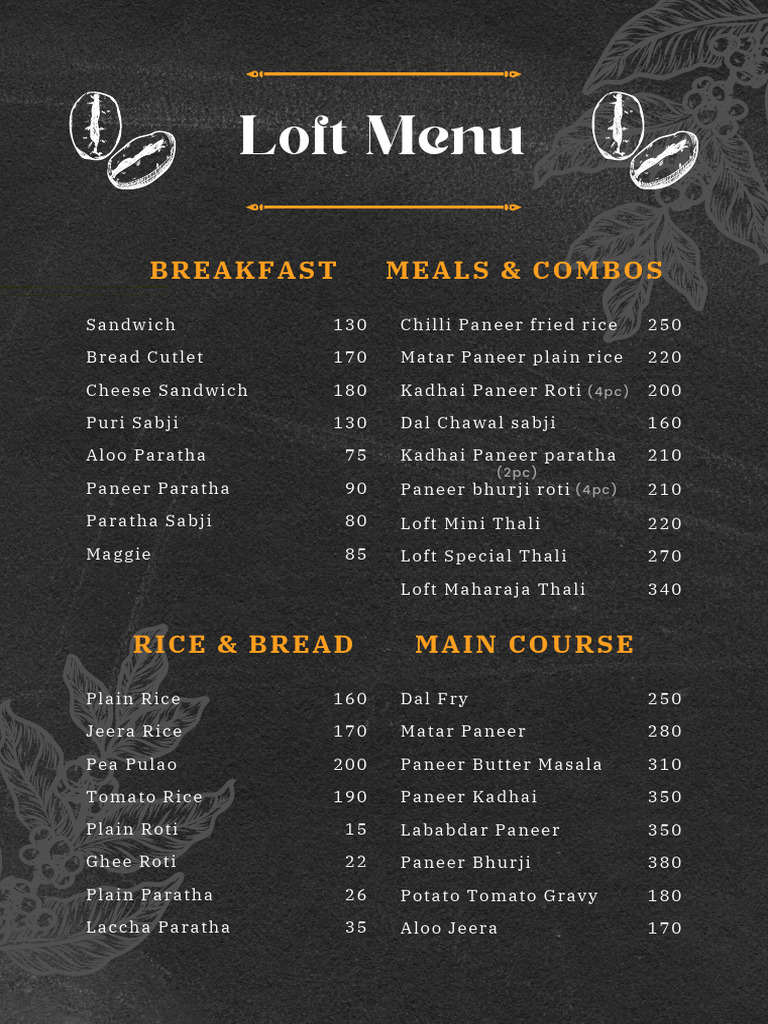 Loft Menu | PDF