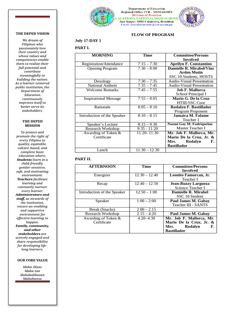 Seminar Workshop Program | PDF | Learning | Cognition