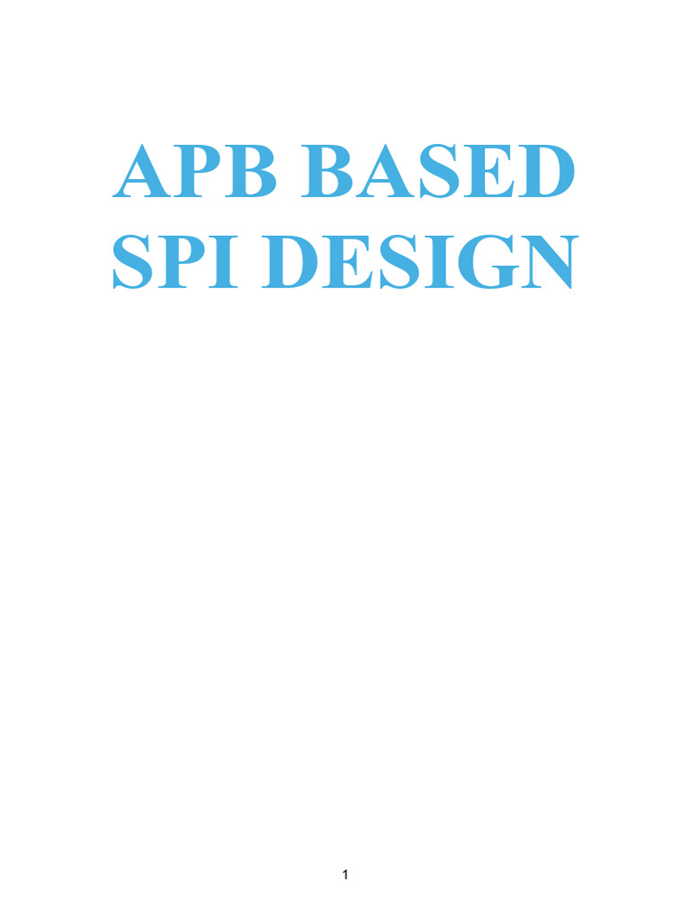 Apb Based Spi Design-4 | PDF | Electronics | Data Transmission
