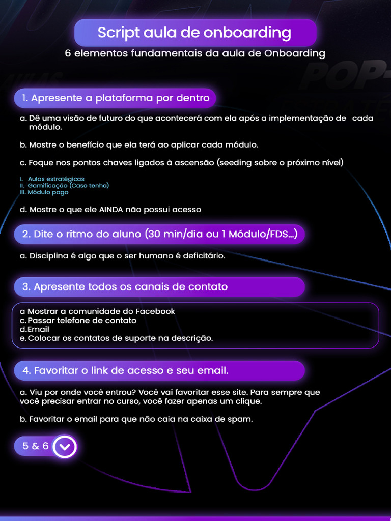 Script - Aula de Onboarding | PDF