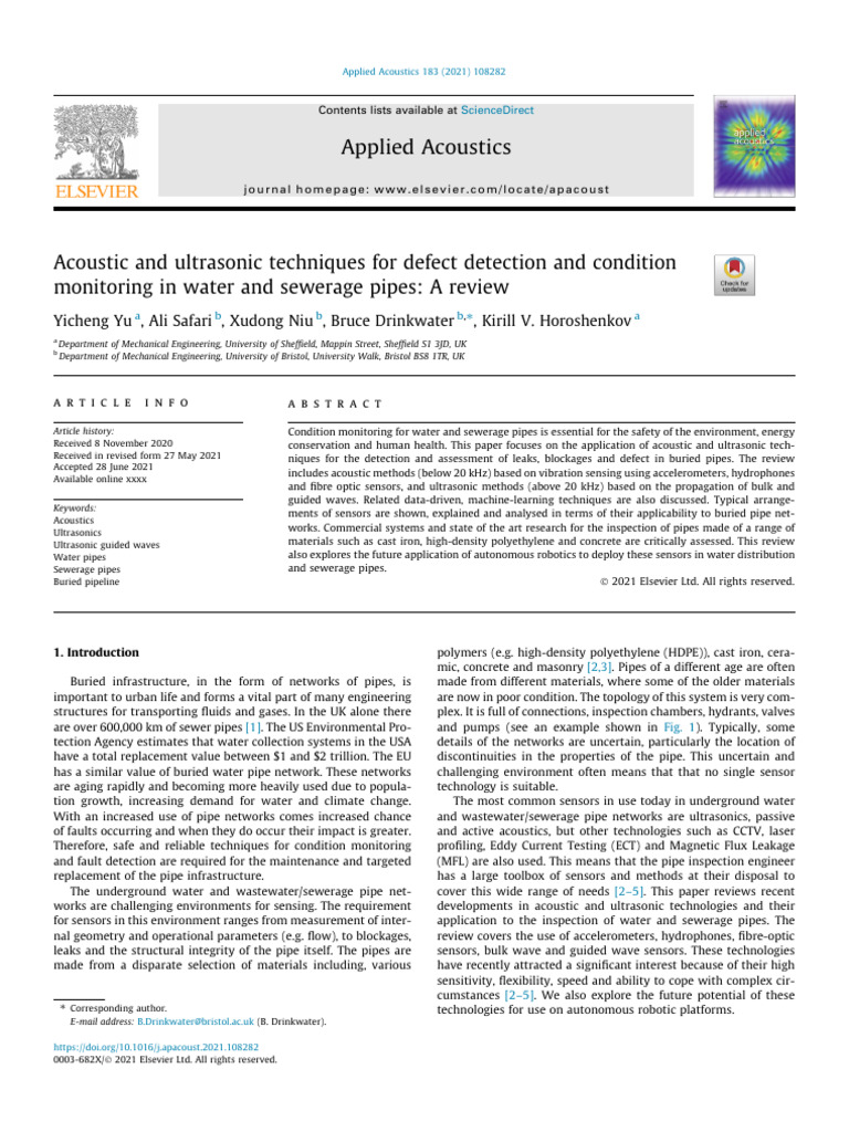 Acosutics and Ultrasonic Techniques For Pipe Leak Detection | PDF ...