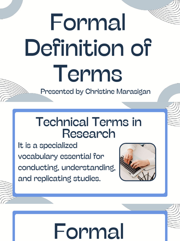 Formal Definition of Terms | PDF