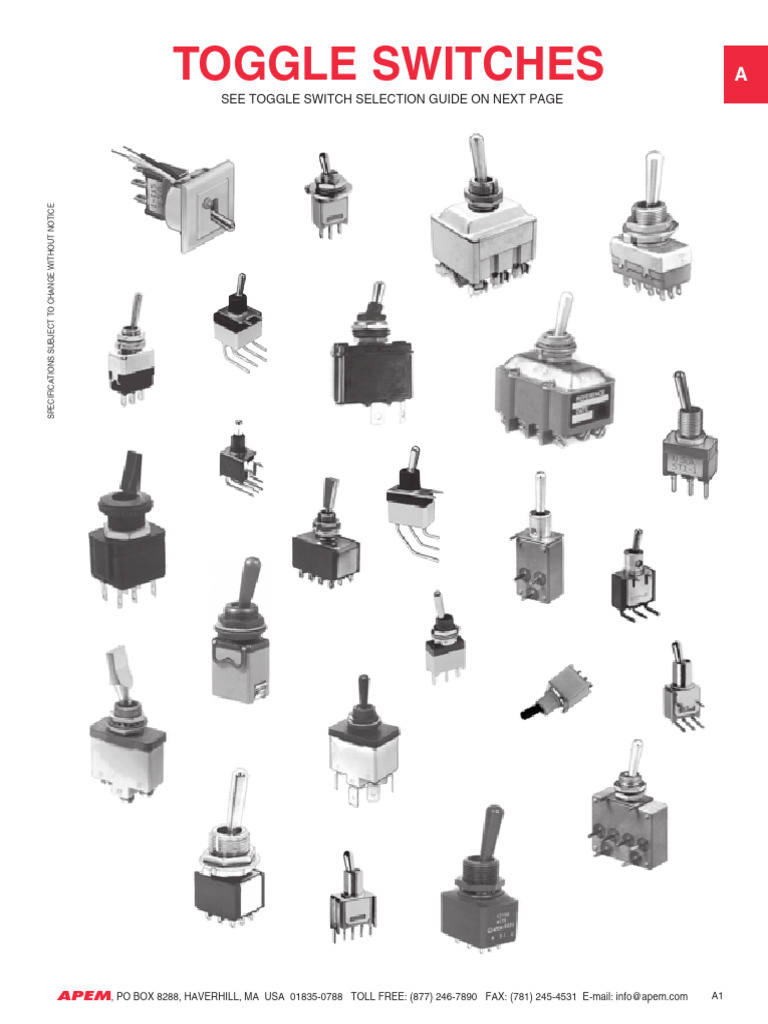 Toggle Switches - APEM - Catalog | PDF | Electromagnetism | Electrical ...