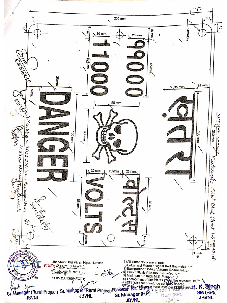 11KV Danger Board | PDF