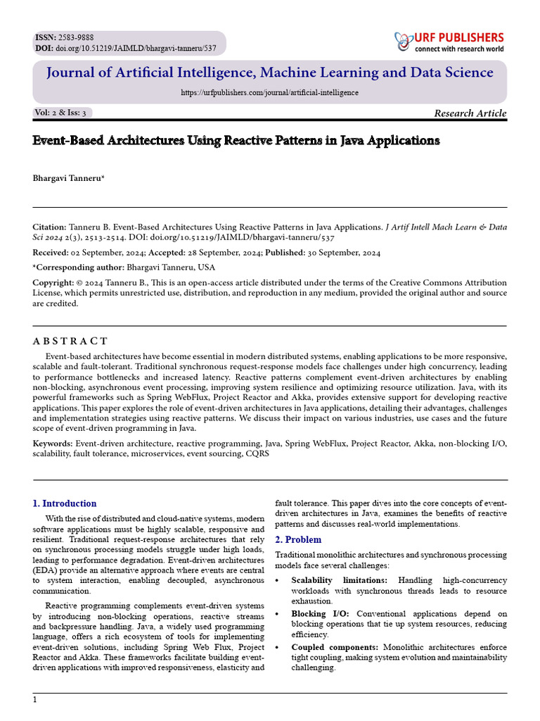 Event-Based Architectures Using Reactive Patterns in Java Applications ...