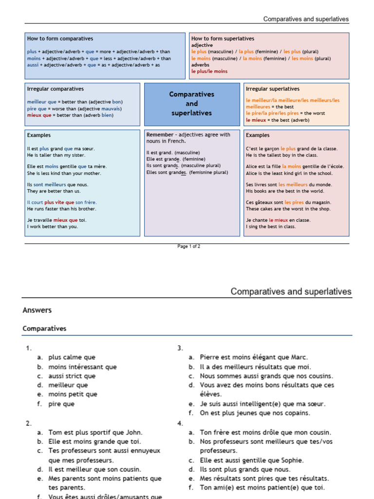 Comparatives and Superlatives - GRADE 8 AK | PDF