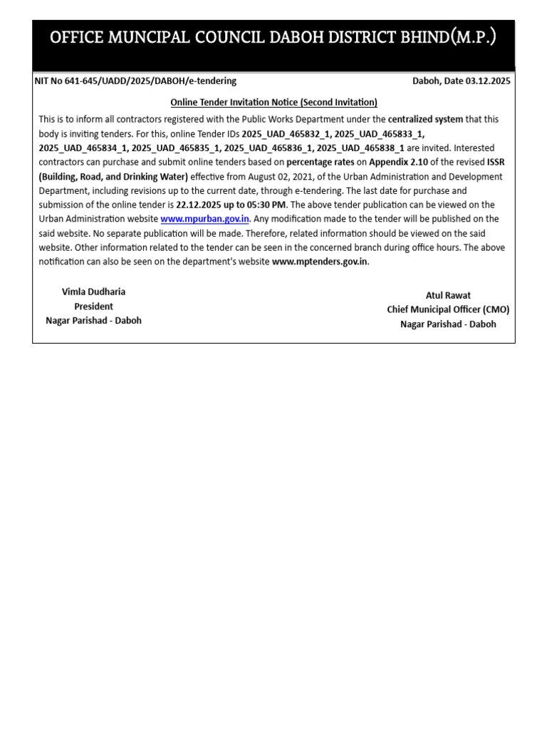Daboh Dist. Bhind FINAL | PDF
