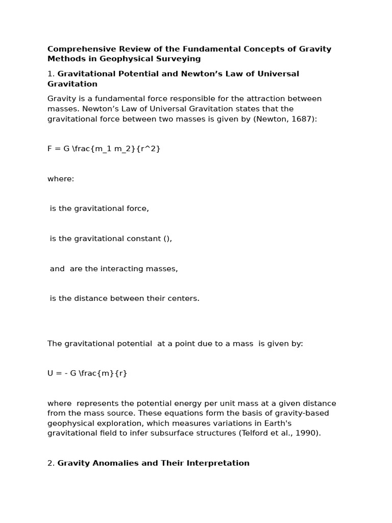 Fundamental Principle in Gravity Method | PDF | Gravity | Physics