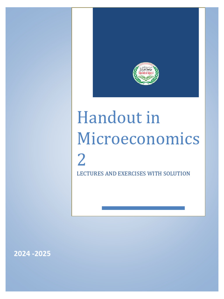 Micro 2 Handout | PDF | Production Function | Labour Economics