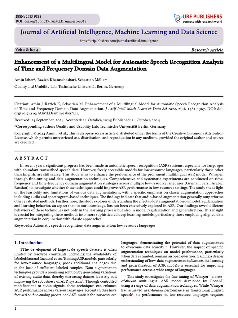 Enhancement of A Multilingual Model For Automatic Speech Recognition ...