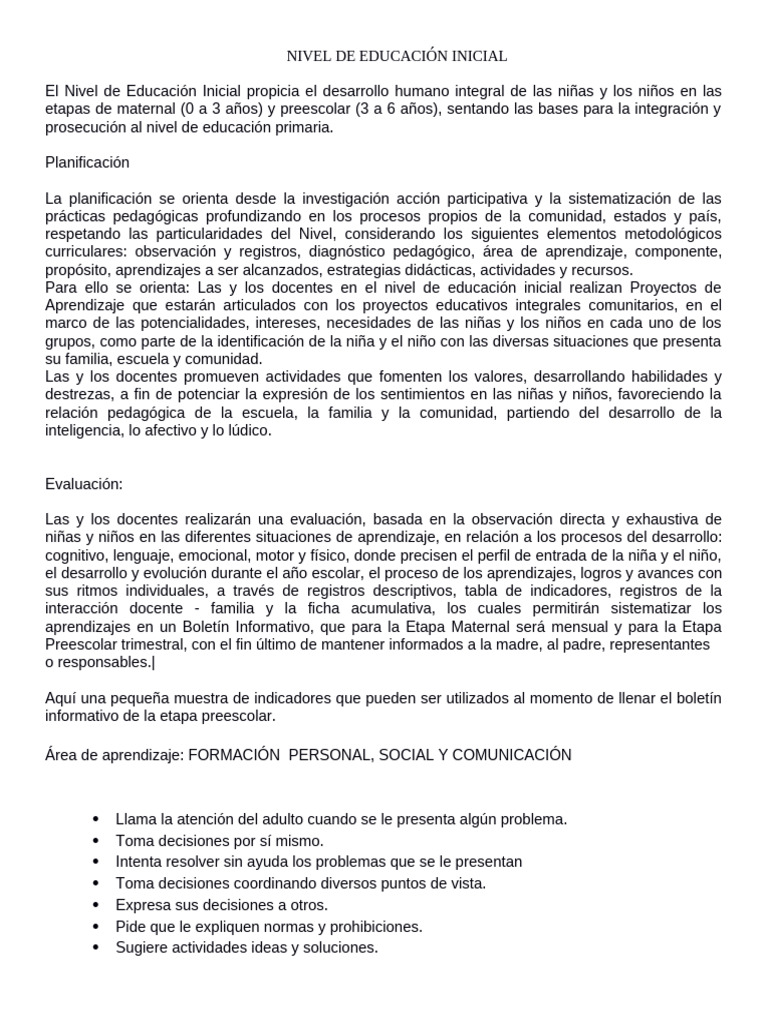 Educacion Inicial | PDF | Educación de la primera infancia