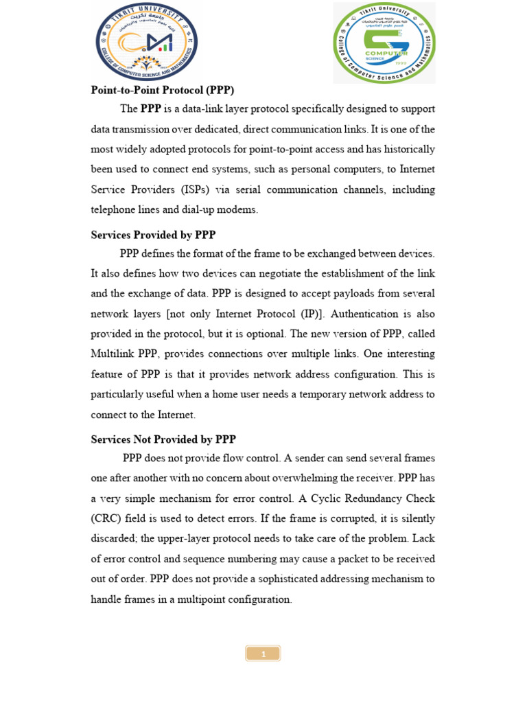 Networks Protocols PPP | PDF | File Transfer Protocol | Computer Network