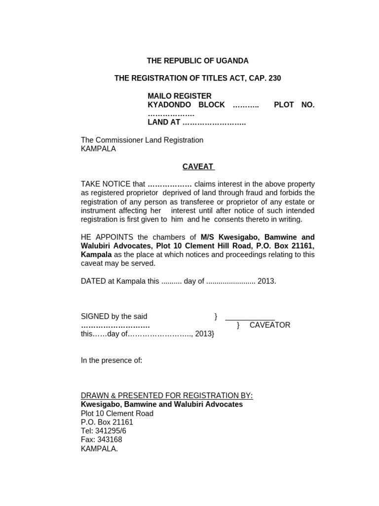 Caveats | PDF