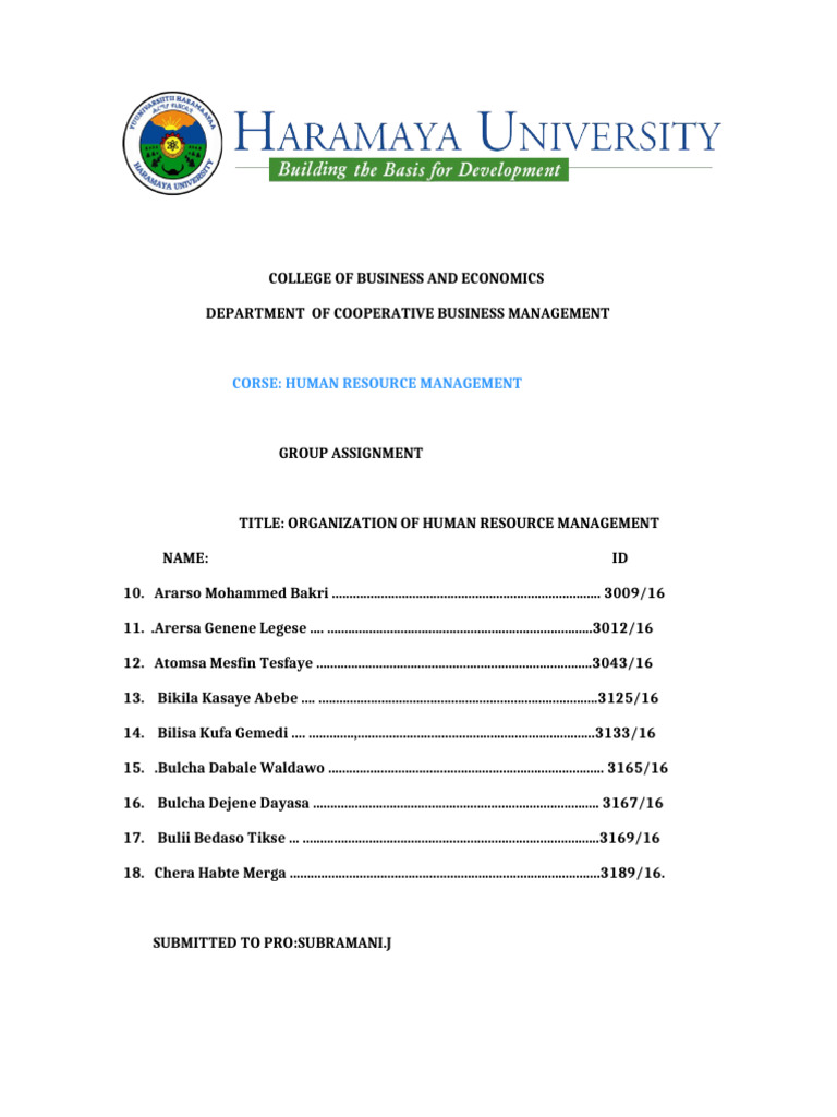 Hum Group Assignment | PDF | Human Resource Management | Employment
