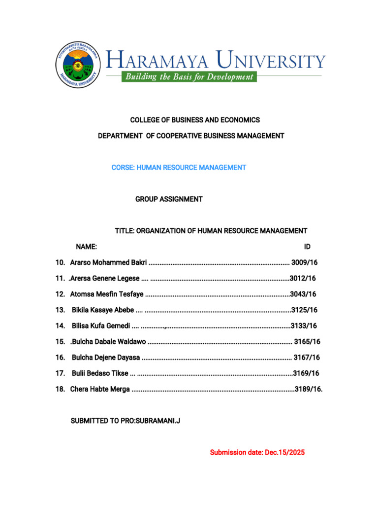 Group (2) Assignment of HRM | PDF