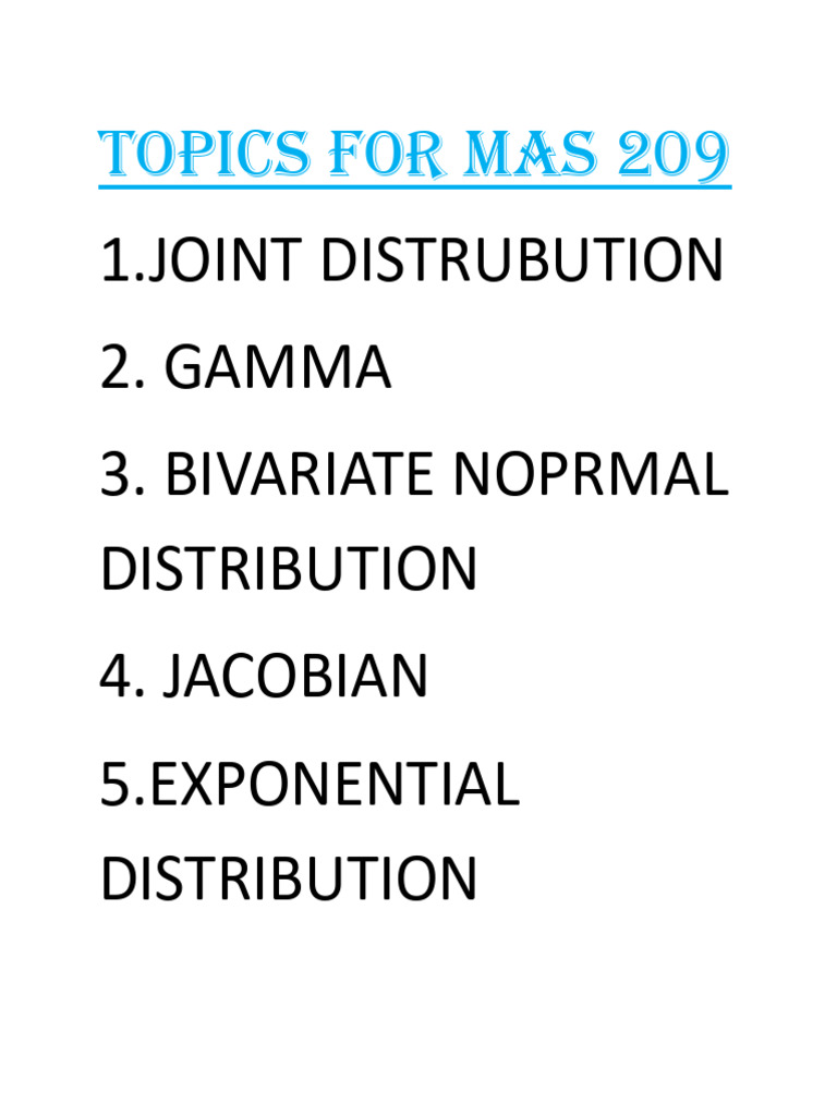 Topics For Mas 209 | PDF