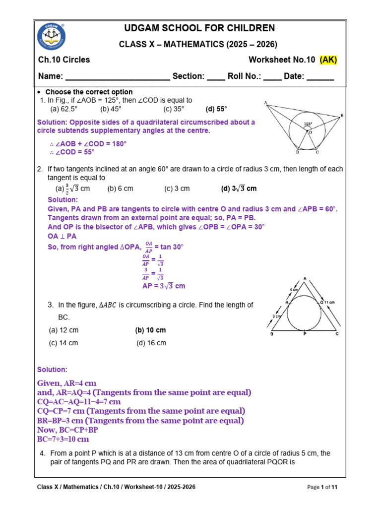 Mathematics Chapter 10 22-NOV-2025 p8gs2xsmW | PDF | Circle | Perpendicular